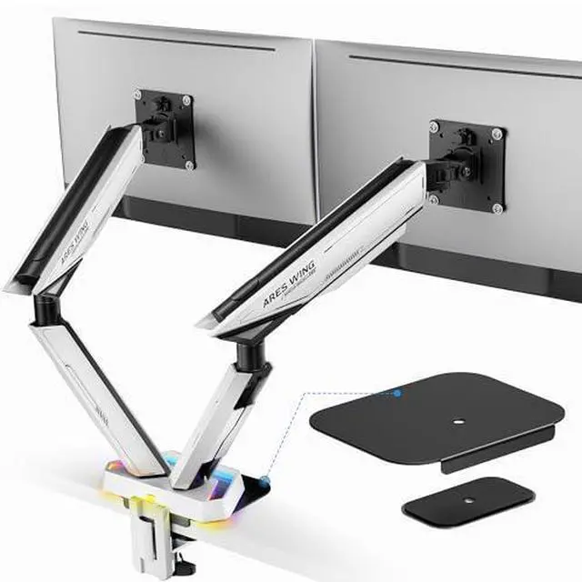 Main image of RGB Dual Monitor Arm & Steel Monitor Mount Reinforcement Plate for 17-38'' and 35.2 Lbs Ultrawide Screen