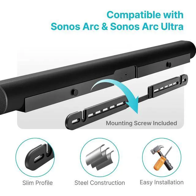 Alt view image 4 of 7 - Speaker Stand for Sonos Era 100 and Era 300, Soundbar Mount for Sonos Arc Ultra