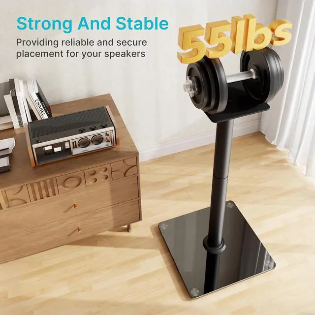 Alt view image 6 of 7 - Speaker Stand for Sonos Era 100 300, Heavy-Duty Speaker Stand Pair