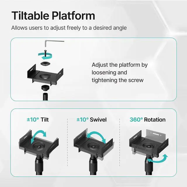 Alt view image 5 of 7 - Height-Adjustable Speaker Stands Pair, Black | Height Adjustable from 33.4" to 44", 11LBS Capacity, Surround Sound Speaker Stands, Cable Management, 1 Pair