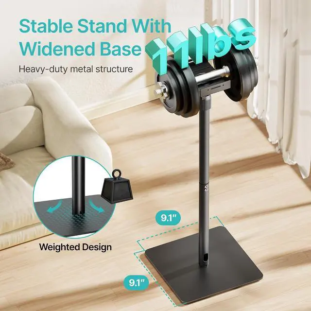 Alt view image 6 of 7 - Height-Adjustable Speaker Stands Pair, Black | Height Adjustable from 33.4" to 44", 11LBS Capacity, Surround Sound Speaker Stands, Cable Management, 1 Pair