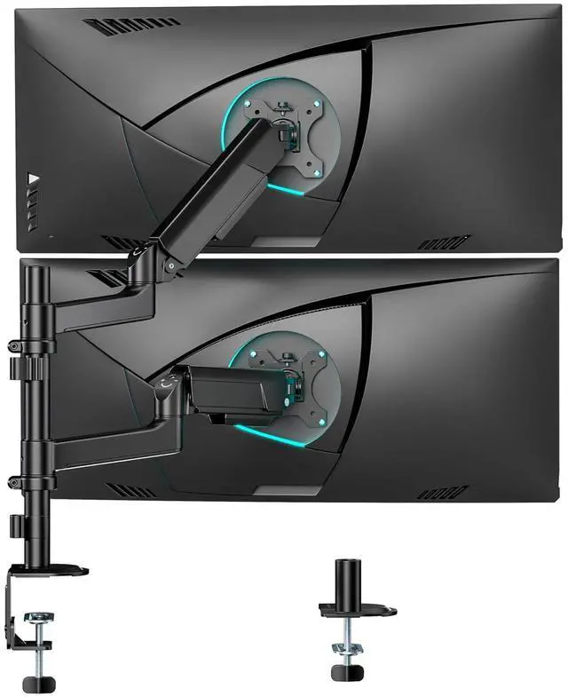 Main image of Dual Monitor Mount - Ultrawide Monitor Arm for 40 34 32 27 Inch Heavy Duty Curved Screen Up to 26.4 lbs with Clamp/Grommet Desk Mount, 75/100 Vesa Mount, Black