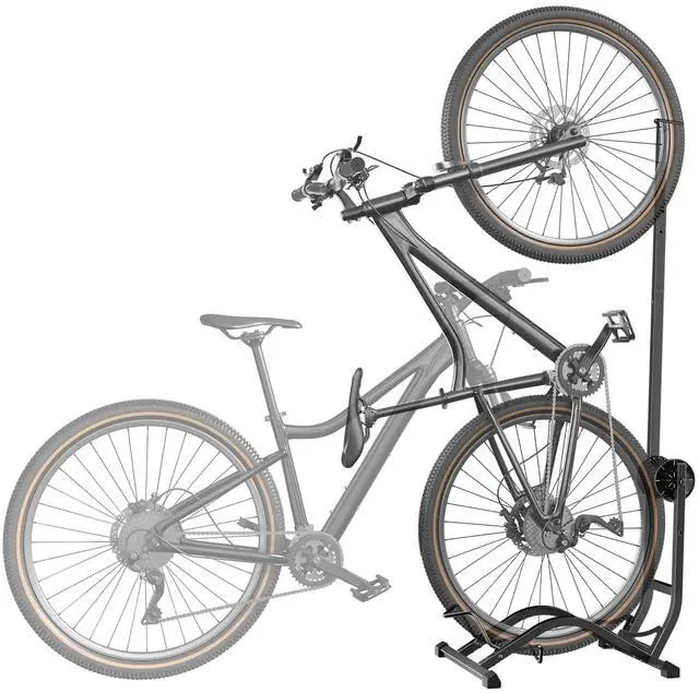 Main image of Freestanding Bike Floor Stand, Vertical Horizontal Bicycle Storage Rack, Heavy Duty 77 lbs Freestanding Bike Rack for Garage Home, Space-Saving Indoor Bike Storage, Smart Two-way Installation