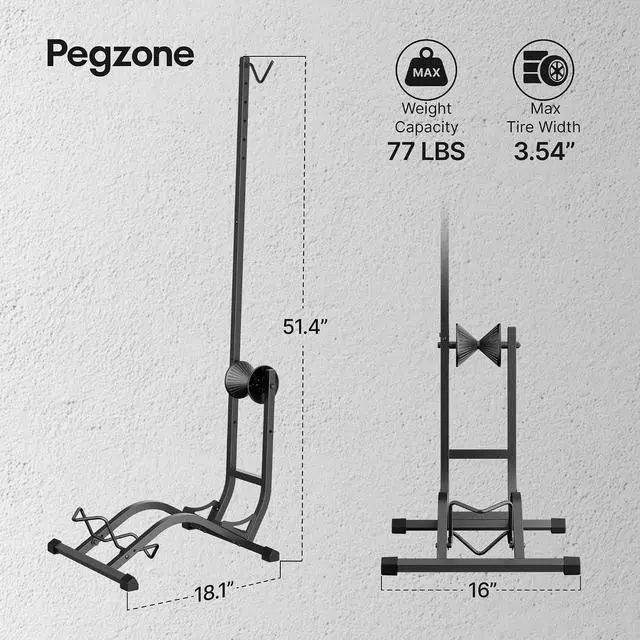 Alt view image 7 of 7 - Freestanding Bike Floor Stand, Vertical Horizontal Bicycle Storage Rack, Heavy Duty 77 lbs Freestanding Bike Rack for Garage Home, Space-Saving Indoor Bike Storage, Smart Two-way Installation