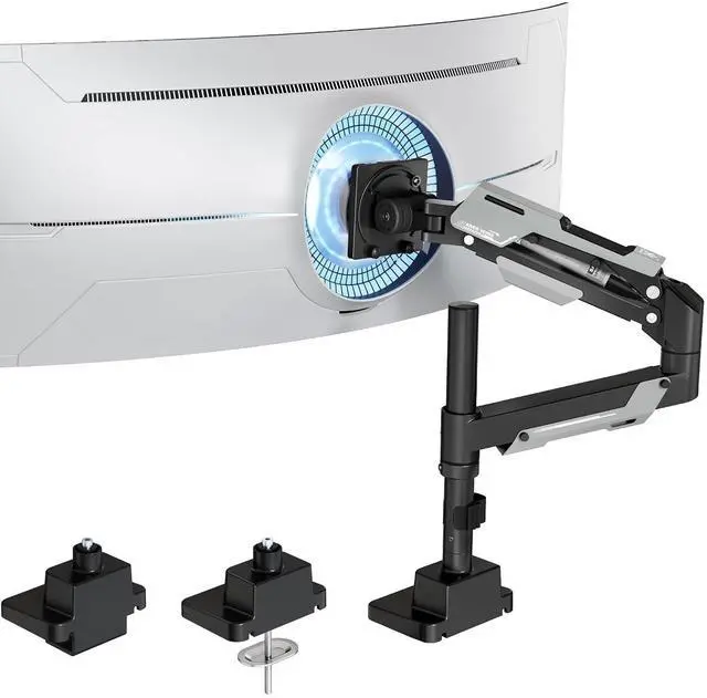 Main image of CoreArm Single Monitor Mount, Ultrawide Monitor Arm for 24 to 57'' Heavy Duty Curved Screen, Adjustable Gas Spring Monitors Arm Stand up to 66LBS with 75/100/200 Vesa Mount, Black