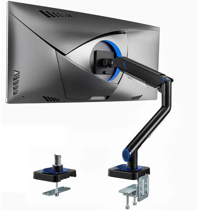 Main image of Monitor Arm for 17-49 Inch, Ultrawide Single Monitor Mount Holds up to 44lbs, Heavy Duty Mechanical Spring Monitor Stand Adjustable Arms, 75/100 VESA Mount with Clamp/Grommet Base, Black