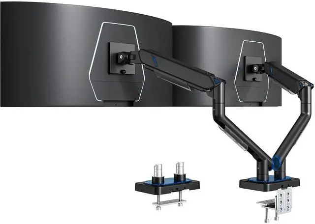 Main image of Monitor Arm for 17-45 Inch, Ultrawide Dual Monitor Mount Holds up to 44lbs, Heavy Duty Mechanical Spring Monitor Stand Adjustable Arms, 75/100 VESA Mount with Clamp/Grommet Base, Black