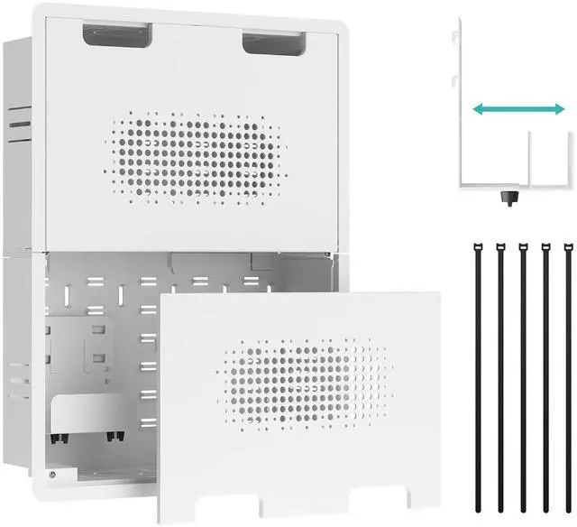 Main image of 17" in-Wall Media Box,Recessed Outlet Wall Box,Structured Media Enclosure for One Connect & Network Switches, Works with Fire TV Stick & Samsung -Friendly Cable Management Kit