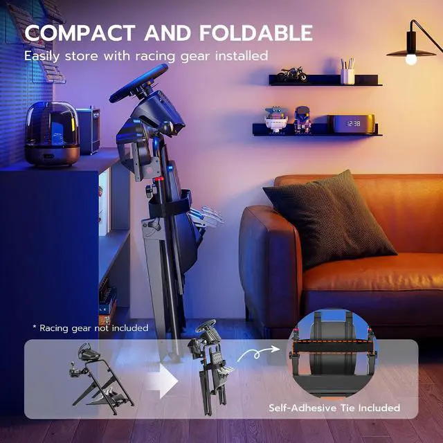 Alt view image 4 of 7 - Foldable Sim Racing Wheel Stand, Formula and GT Racing Simulator Cockpit Compatible with Fanatec, Thrustmaster, Logitech, Moza, Racing Games on PS5, PS4, Xbox and PC