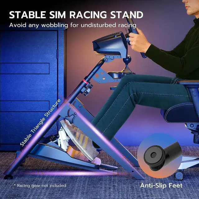 Alt view image 7 of 7 - Foldable Sim Racing Wheel Stand, Formula and GT Racing Simulator Cockpit Compatible with Fanatec, Thrustmaster, Logitech, Moza, Racing Games on PS5, PS4, Xbox and PC