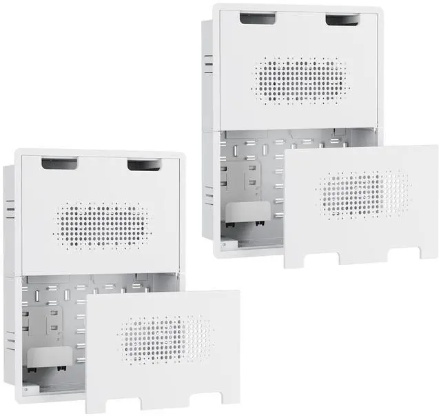 Main image of 17" in-Wall Media Box,Recessed Outlet Wall Box,Structured Media Enclosure for One Connect & Network Switches, Works with Fire TV Stick & Samsung -Friendly Cable Management KitPack of 2
