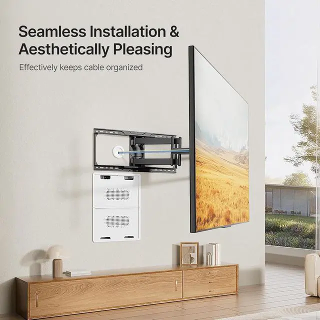 Alt view image 4 of 7 - 9" in-Wall Media Box,Recessed Outlet Wall Box,Structured Media Enclosure for One Connect & Network Switches, Works with Fire TV Stick & Samsung -Friendly Cable Management Kit