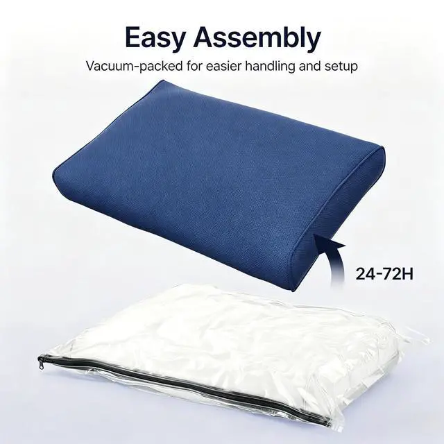 Alt view image 5 of 7 - 14-Piece Outdoor Cushion Set for 6-Seat Sectional Sofa, 25.6"x25.6" Couch Cushion Replacement for Patio Furniture, Splash-Proof & Fade-Resistant Patio Cushions for Backyard/Porch/Deck, Blue