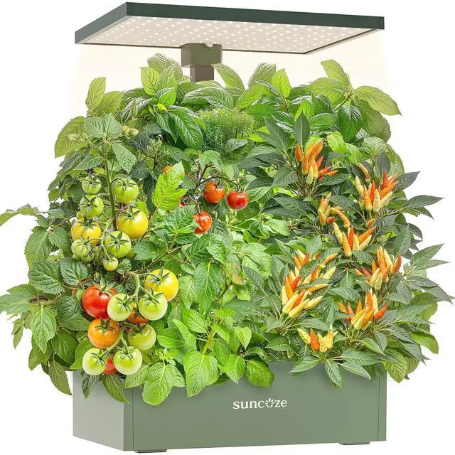 Main image of Hydroponics Growing System Kit, 20 Pods Indoor Herb Garden with 10L Large Tank & Adjustable Height 25", 30W LED Grow Light, LCD Display with Pump & Low Water Reminder, Avocado Green