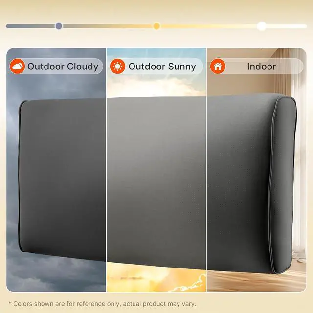 Alt view image 5 of 7 - 14-Piece Outdoor Cushions for Patio Furniture, 25.6"x25.6" Couch Cushion Replacement Designed for 6-Seat Sectional Sofa Sets, Anti-Slip Patio Cushions for Garden, Backyard, Porch (Grey)
