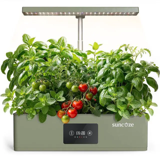 Main image of Hydroponics Growing System Kit with 24W Dimmable Grow Light, 12 Pods Indoor Herb Garden with Timer & Local Time Setting, Adjustable Height, Smart Countertop Garden for Home & Kitchen, Green