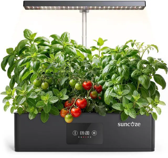 Main image of Hydroponics Growing System Kit with 24W Dimmable Grow Light, 12 Pods Indoor Herb Garden with Timer & Local Time Setting, Adjustable Height, Smart Countertop Garden for Home & Kitchen, Black