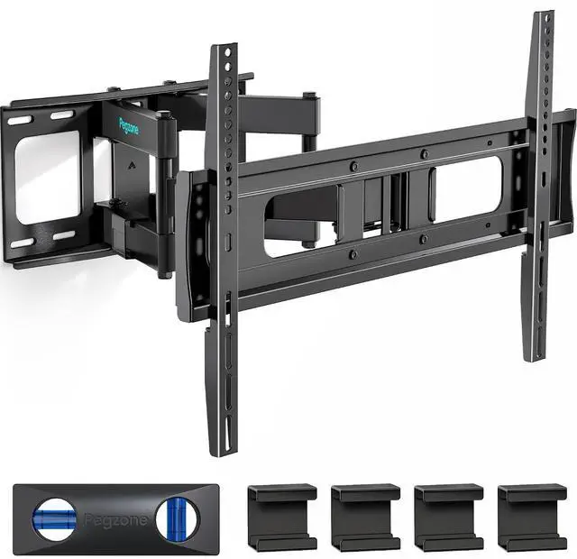 Main image of Full Motion TV Wall Mount for 37-90 Inch TVs up to 132lbs, Swivel Tilt Extension Heavy Duty TV Bracket with Dual Articulating Arms, Pre-Assembled Wall Mount, Max 16" Wood Studs, VESA 600x400mm