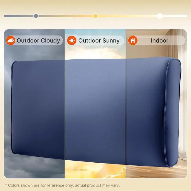 Alt view image 5 of 7 - 14-Piece Outdoor Cushions for Patio Furniture, 25.6"x25.6" Couch Cushion Replacement Designed for 6-Seat Sectional Sofa Sets, Anti-Slip Patio Cushions for Garden, Backyard, Porch (Blue)