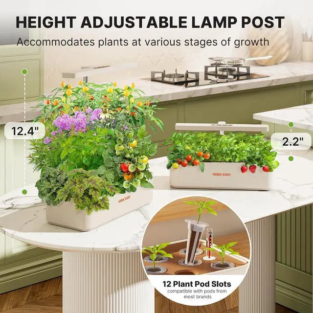 Alt view image 2 of 7 - Hydroponics Growing System Kit 12 Pods & 160pcs Hydroponic Pods Supplies