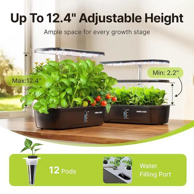Alt view image 4 of 7 - Hydroponics Growing System Kit 12 Pods & 160pcs Hydroponic Pods Supplies