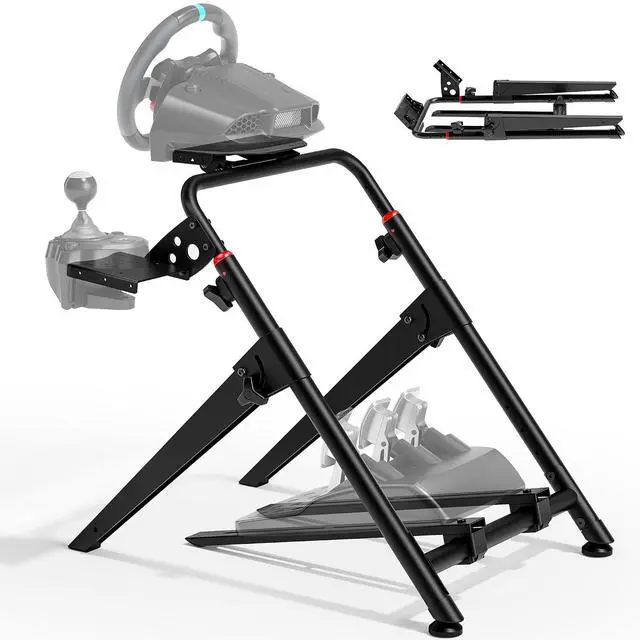 Main image of Foldable Sim Racing Wheel Stand, Formula and GT Racing Simulator Cockpit Compatible with Fanatec, Thrustmaster, Logitech, Moza, Racing Games on PS5, PS4, Xbox and PC
