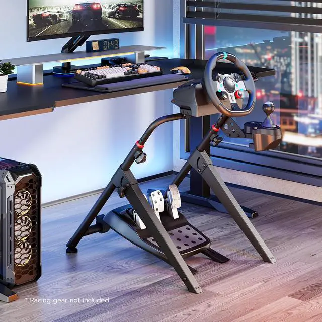 Alt view image 7 of 7 - Foldable Sim Racing Wheel Stand, Formula and GT Racing Simulator Cockpit Compatible with Fanatec, Thrustmaster, Logitech, Moza, Racing Games on PS5, PS4, Xbox and PC