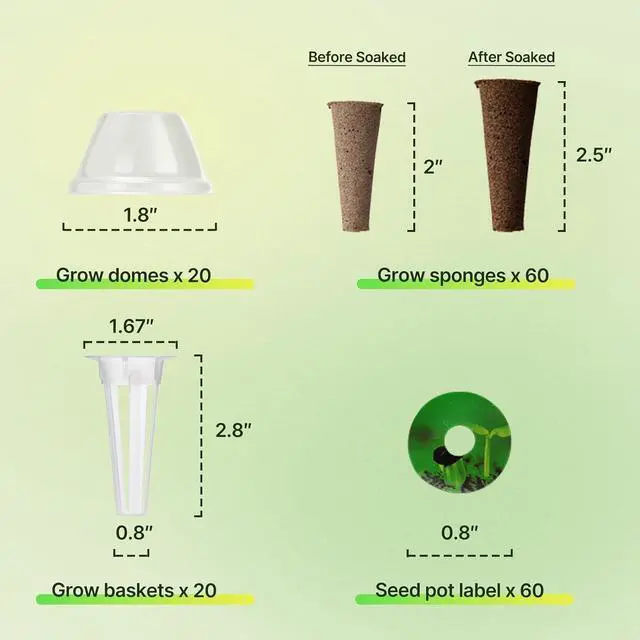 Alt view image 7 of 7 - Hydroponics Growing System Kit 12 Pods & 160pcs Hydroponic Pods Supplies