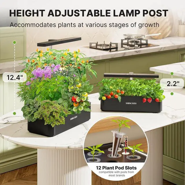 Alt view image 3 of 7 - Hydroponics Growing System Kit 12 Pods & 160pcs Hydroponic Pods Supplies