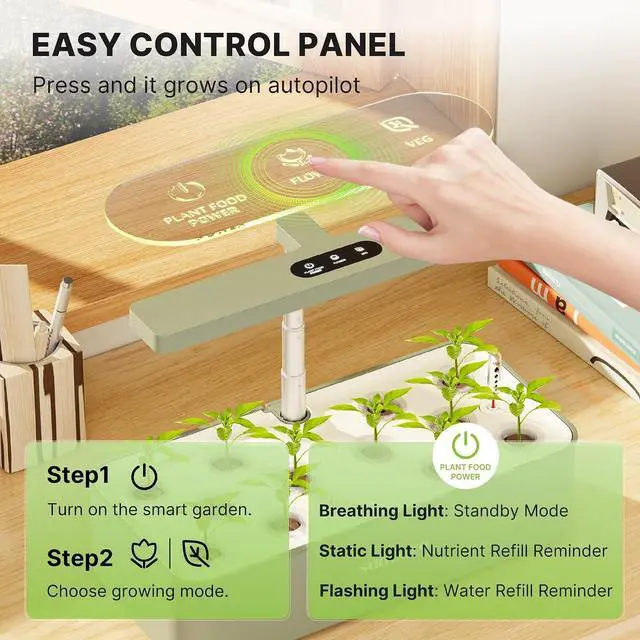 Alt view image 6 of 7 - Hydroponics Growing System Kit 12 Pods & 160pcs Hydroponic Pods Supplies