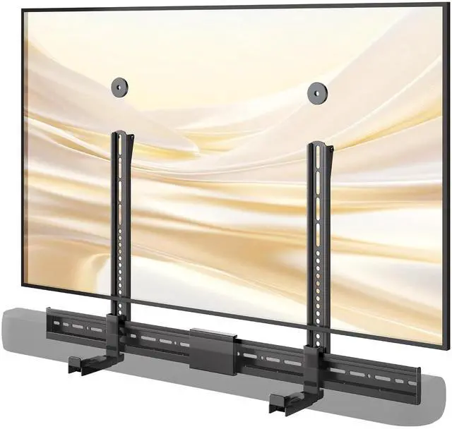 Main image of Universal Soundbar Mount, Sound Bar TV Bracket up to 33Lbs,Adjustable Above/Below TV Sound Bar Wall Mount No-Slip Base Holder Extends 3.38-6.1Easy to Install