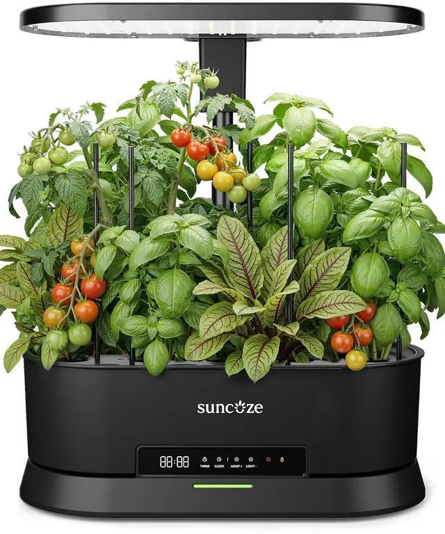Main image of Hydroponics Growing System Kit with Split Tank, Dimmable 36W Full Spectrum LED Grow Light, 12 Pods Indoor Herb Garden with Timer & Clock Smart Pane, 21.65 Inch Height Adjustable Herb Garden