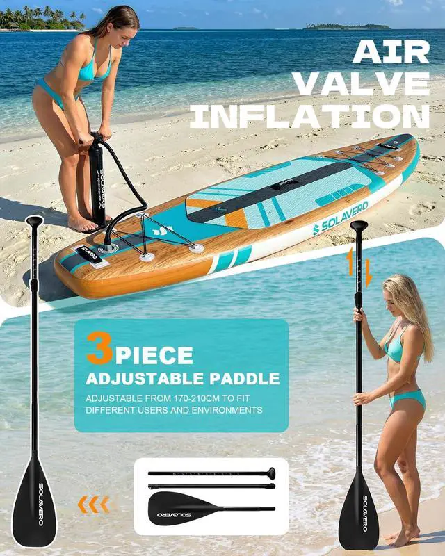 Alt view image 4 of 7 - 11'6" Inflatable Stand Up Paddle Board Supports 550LB for Adults | extra wide 35" design & non-slip EVA pad, premium SUP accessories - fast inflation & easy storage, for fishing, surf, yoga