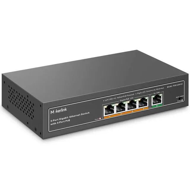Alt view image 2 of 7 - Gigabit POE Switch, 5 Port and 8 Port PoE Switch, IEEE802.3af/at, Unmanaged Plug and Play, Sturdy Metal Fanless