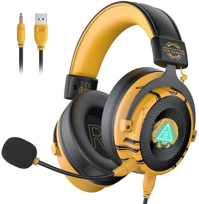 Main image of USB Gaming Headset for PC - Computer Headset with Detachable Noise Cancelling Mic, 7.1 Surround Sound, 50MM Driver - Headphones with Microphone for PS4/PS5, Xbox One, Laptop, Gamer