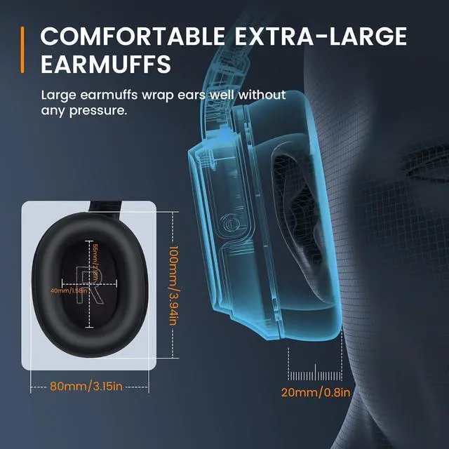 Alt view image 7 of 7 - Bluetooth Headset for PC, Wireless Computer Headphone with AI-Powered Environmental Noise Cancelling Microphone & 2.4G USB Dongle, 55H Playtime, Over Ear Comfort Office Headset for Work, Laptop, Zoom