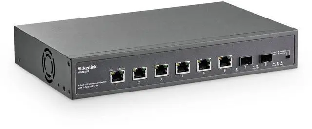 Main image of 8 Port 10Gbps Ethernet Switch with 2x10G SFP+ Slot, 6 Port 10G RJ45 Support 10G/5G/2.5G/1000M/100M Auto-Negotiation, 160Gbps Bandwidth Unmanaged Plug and Play Desktop|RackMount Switch