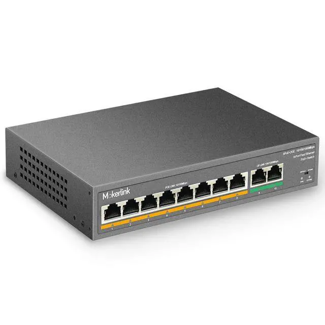 Alt view image 3 of 7 - PoE Switch, 6 Port and 10 Port PoE Switch, Support IEEE802.3af/at, Fanless Metal Plug & Play