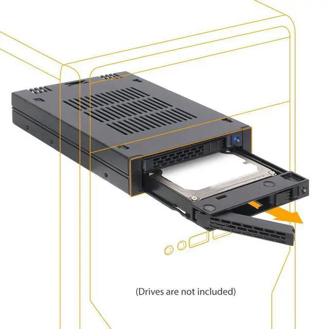 Alt view image 2 of 7 - 2 Bay 2.5 SAS/SATA HDD/SSD Mobile Rack for External 3.5 Bay | ExpressCage MB742SP-B