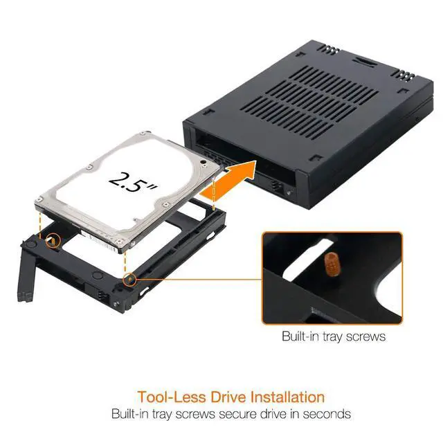 Alt view image 4 of 7 - 2 Bay 2.5 SAS/SATA HDD/SSD Mobile Rack for External 3.5 Bay | ExpressCage MB742SP-B