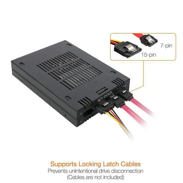 Alt view image 7 of 7 - 2 Bay 2.5 SAS/SATA HDD/SSD Mobile Rack for External 3.5 Bay | ExpressCage MB742SP-B