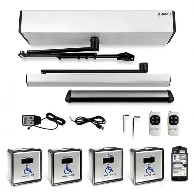 Main image of Handicap Door Closer,ADA Door Opener with Four Wireless Touchless Handicap Wave Sensor Button,Two Buttons for Top of Both Sides of Door,Two Buttons for Bottom of Both Sides of Door
