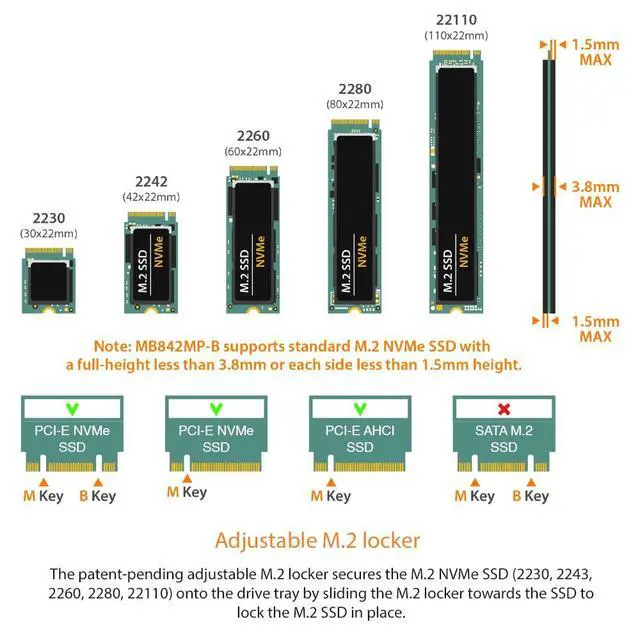 Alt view image 6 of 7 - Dual Bay 2X M.2 NVMe SSD to PCIe 4.0 x8 Removable Adapter Card for PCI Express Slot (PCIe Bifurcation Required) | ExpressSlot MB842MP-B