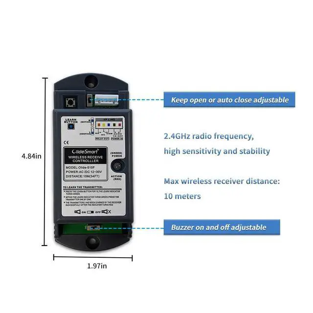 Alt view image 7 of 7 - Automatic Wireless Handicap Door Opener Swing Opening Frameless Glass Door Operator with 2pcs Wireless&Wired 2-in-1 Handicap Push Buttons