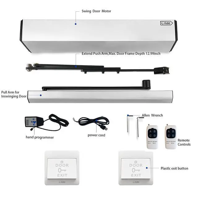 Alt view image 3 of 7 - Electric Auto Door Opener with Extend Inswing Push Arm,Maximum Door Frame Depth of Auto Swing Door Opener Can be up to 12.99inch Including Door Thickness 1.57inch