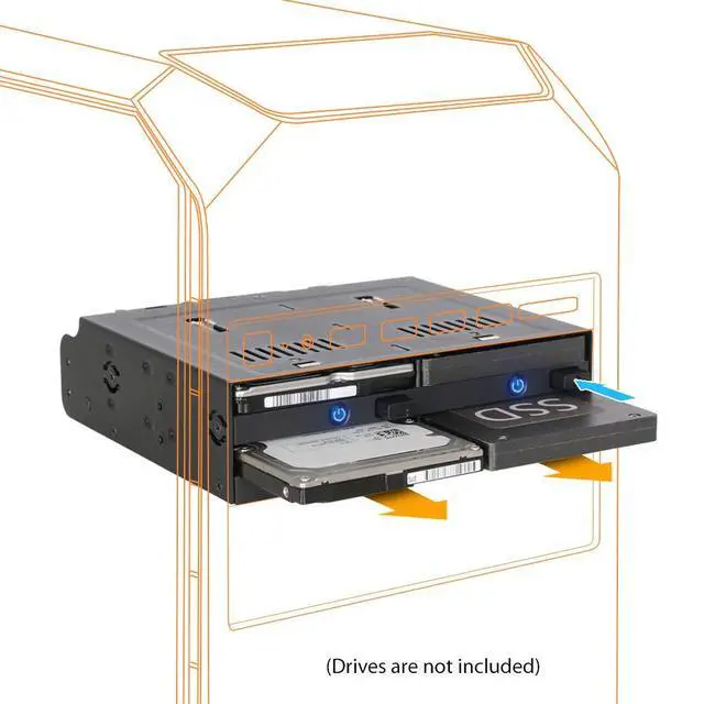 Alt view image 2 of 7 - 4 Bay 2.5" SATA/SAS SSD/HDD Hot-Swap Docking Enclosure for 5.25" Bay - flexiDOCK MB014SP-B R1