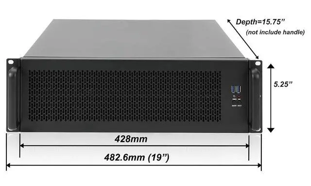Alt view image 2 of 6 - 3U rackmount Server Chassis Support Liquid Cooling Compatibility up to Elevated 360mm Radiator Support SFX PSU/ATX/MicroATX/Mini-ITX MB