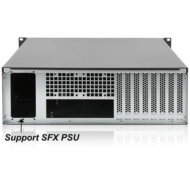 Alt view image 5 of 6 - 3U rackmount Server Chassis Support Liquid Cooling Compatibility up to Elevated 360mm Radiator Support SFX PSU/ATX/MicroATX/Mini-ITX MB