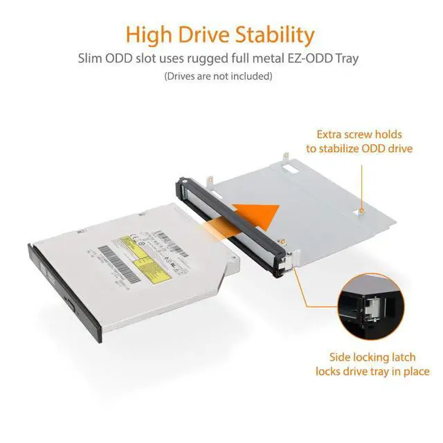 Alt view image 3 of 7 - Full Metal 2 Bay 2.5" SAS/SATA HDD & SSD Backplane Cage with Slim ODD Tray for External 5.25" Bay | ToughArmor MB994IPO-3SB