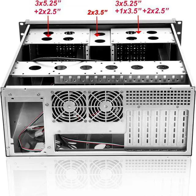 Alt view image 6 of 7 - 4U Rackmount Server Chassis with 6 x 5.25 Front Bays + 1 x 3.5 + 4 x 2.5 Bays